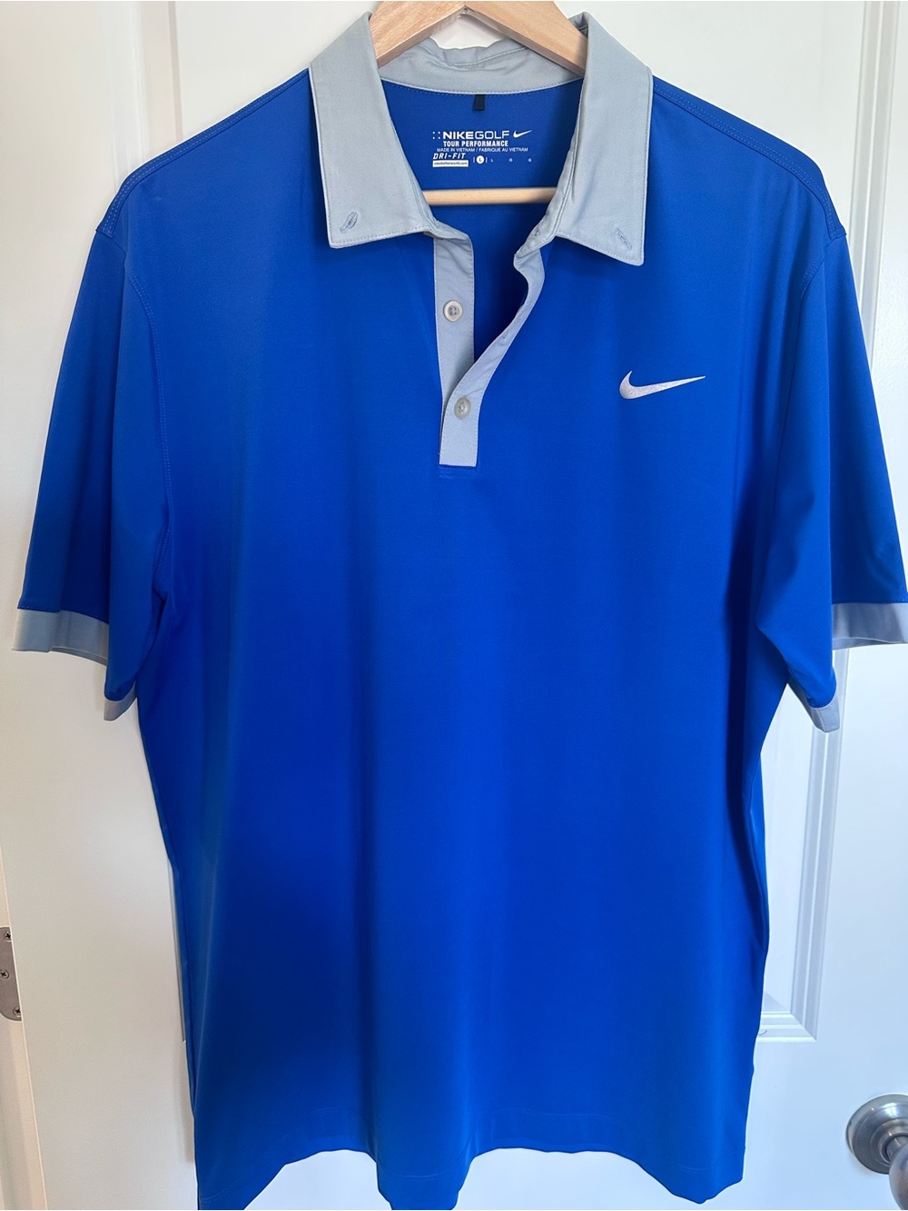 Nike Men’s Royal Blue Polo with Light Gray Trim